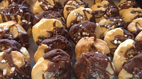 Marble Peppermint Shortbread Cookies